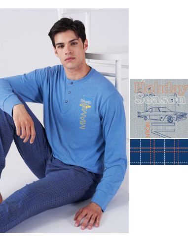Men's seraph cotton jersey long pajamas Karelpiu' KC8243