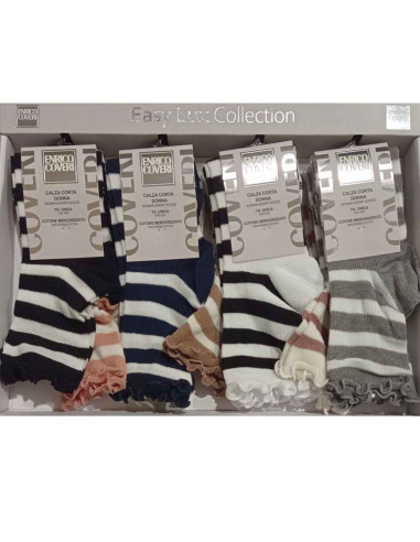 Calzino corto donna smollato in cotone elasticizzato Coveri Stripes 2