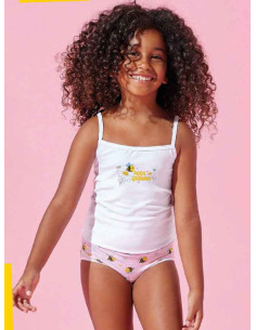 Completo da bambina con canottiera e slip in cotone elasticizzato Jadea 222 2