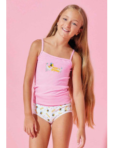 Girl's set with stretch cotton camisole and briefs Jadea 222