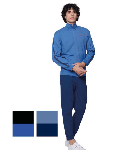 Tuta uomo primaverile in cotone garzato con zip Superga 25609