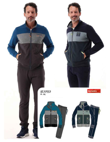 Tuta uomo in cotone garzato con zip Fratelli Campagnolo 8E77537