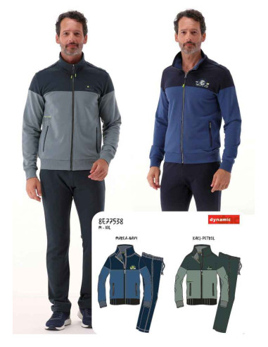 Men's brushed cotton tracksuit with zip F.lli Campagnolo 8E77538