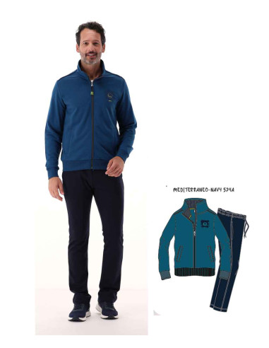 Tuta uomo in cotone garzato con zip Fratelli Campagnolo 8E77539