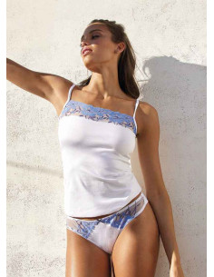 Women's set with lace stretch cotton top and brazilian briefs Jadea 4736 2