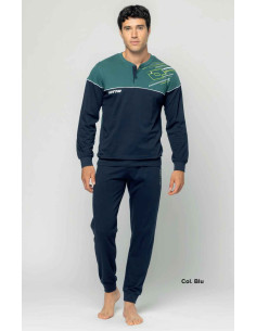 Pigiama uomo a serafino in jersey di cotone Lotto LP1173 2