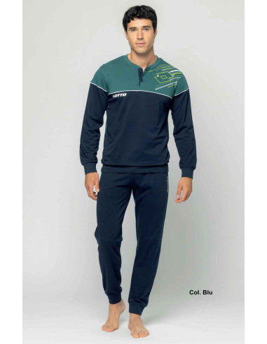 Pigiama uomo a serafino in jersey di cotone Lotto LP1173 Pigiama uomo a serafino in jersey di cotone Lotto LP1173