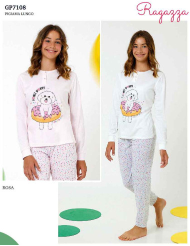 Pigiama da ragazza in jersey di cotone Il Granchietto GP7108