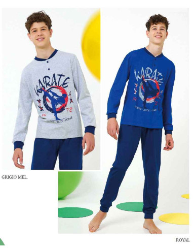 Boy's cotton jersey long pajamas Il Granchietto GP4128
