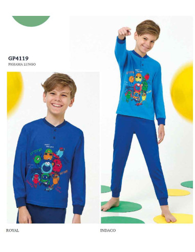 Pigiama da bambino in jersey di cotone Il Granchietto GP4119