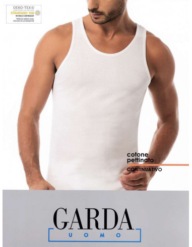 Canottiera uomo spalla larga in puro cotone Garda 0021