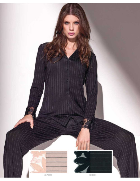 Woman viscose jersey opened pajamas Lormar Sensual 652587 Woman viscose jersey opened pajamas Lormar Sensual 652587