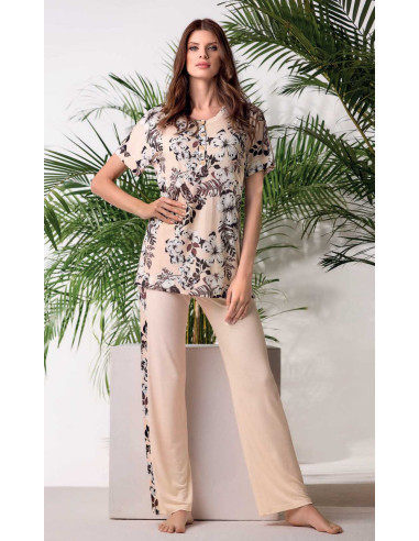 Pigiama donna a manica corta in viscosa stampata Lormar Itaca ITA652584