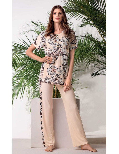 Woman half sleeves patterned viscose jersey pajamas Itaca ITA652584 Woman half sleeves patterned viscose jersey pajamas Itaca ITA652584