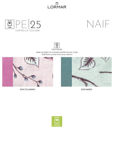 Pigiama donna a manica lunga in cotone Lormar Naif NAI652687