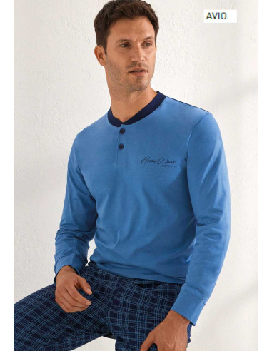 Men's seraph cotton jersey long pajamas Il Granchio GP1114