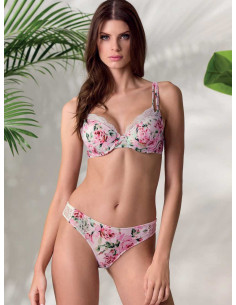 Coordinated with padded balconette twin-bra and briefs with lace Lormar Look 052799