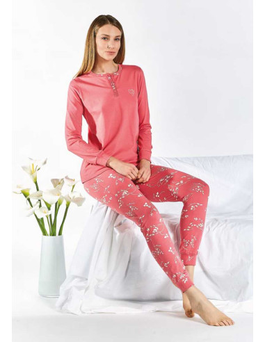 Pigiama donna lungo in jersey di cotone Laura Biagiotti 96848 Pigiama donna lungo in jersey di cotone Laura Biagiotti 96848
