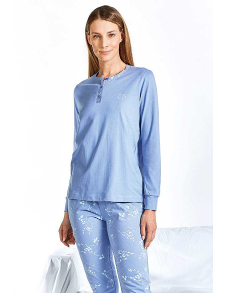 Pigiama donna lungo in jersey di cotone Laura Biagiotti 96848 Pigiama donna lungo in jersey di cotone Laura Biagiotti 96848