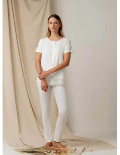 Woman opened viscose and lace pajamas Andra 9778