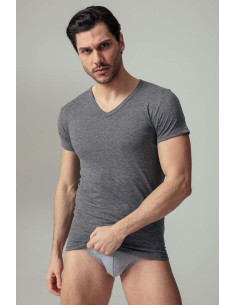 T-shirt uomo a V in puro cotone Oltremare 514 2