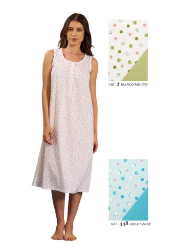 Camicia da notte donna in jersey di cotone a spalla larga Linclalor 75274