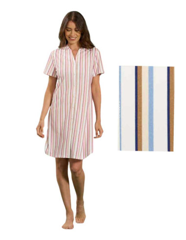 Camicia da notte clinica aperta in jersey di cotone Linclalor 75302
