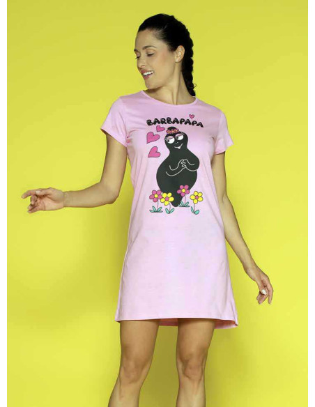 Women's half sleeves cotton jersey nightdress Barbapapa' BAD2664