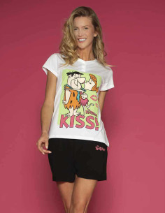 Pigiama donna a manica corta in jersey di cotone The Flinstones WBD2654 2