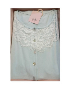 Camicia da notte donna a manica corta in viscosa e pizzo Andra 9775 2