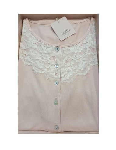 Camicia da notte donna a manica corta in viscosa e pizzo Andra 9775 Camicia da notte donna a manica corta in viscosa e pizzo Andra 9775