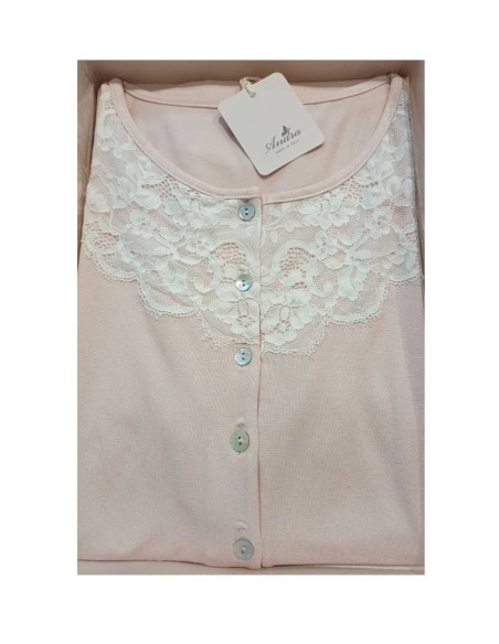 Woman half sleeves viscose and lace nightdress Andra 9775 Woman half sleeves viscose and lace nightdress Andra 9775