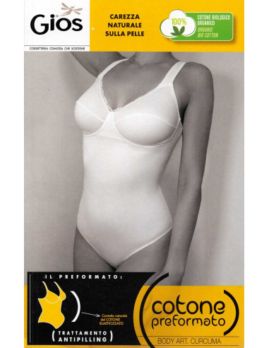 Body donna spalla larga in cotone elasticizzato Gios Curcuma