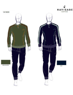 Pigiama uomo in jersey di cotone manica lunga Navigare 141809 2