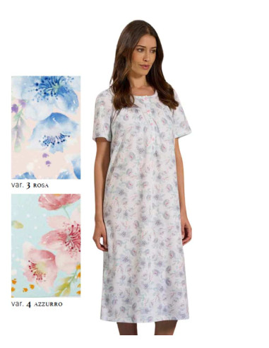 Camicia da notte donna in jersey di cotone a manica corta Linclalor 75166