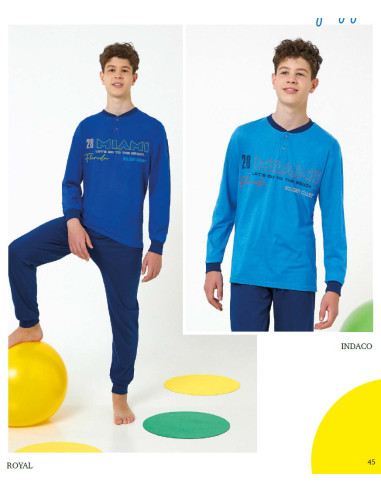 Boy's cotton jersey long pajamas Il Granchietto GP4125