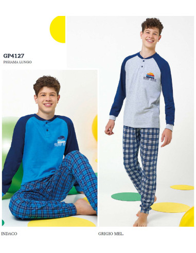 Boy's cotton jersey long pajamas Il Granchietto GP4127