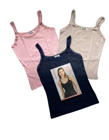 Women's cotton modal top with lace profiles Esse Speroni 1702 Women's cotton modal top with lace profiles Esse Speroni 1702