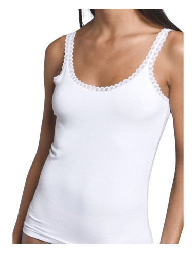 Women's cotton modal top with lace profiles Esse Speroni 1702 Women's cotton modal top with lace profiles Esse Speroni 1702