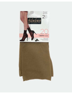 Group of 2 pairs of women's raw cut sheer socks in 20 den lycra. Filodoro F115541 2