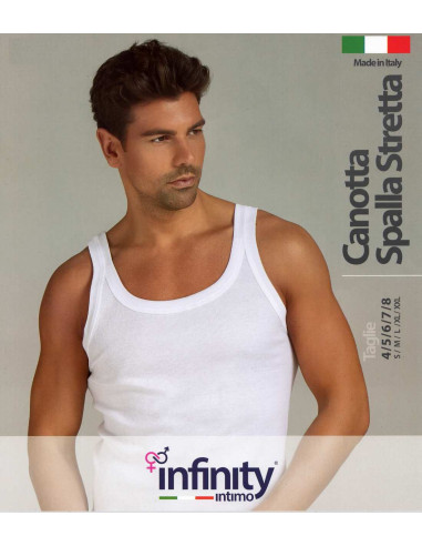 Canottiera uomo spalla stretta in cotone a costine Infinity 1001