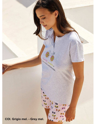 Pigiama donna a manica corta in jersey di cotone Jadea 3192 Pigiama donna a manica corta in jersey di cotone Jadea 3192