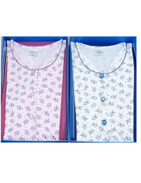 Women's long sleeves cotton jersey pajamas Silvia 45020 Women's long sleeves cotton jersey pajamas Silvia 45020