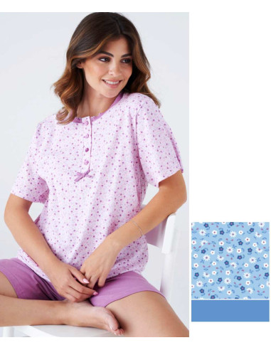 Pigiama donna a manica corta in cotone Karelpiu' KC8027