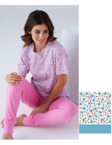 Pigiama donna a manica corta in jersey di cotone Karelpiu' KC8046