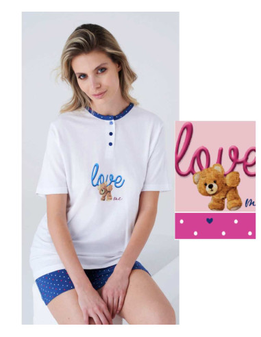 Pigiama donna a manica corta in cotone Karelpiu' KC8085