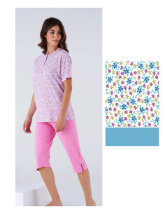 Women's CALIBRATED short cotton jersey pajamas Karelpiu' KC8158