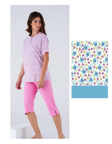 Women's CALIBRATED short cotton jersey pajamas Karelpiu' KC8158