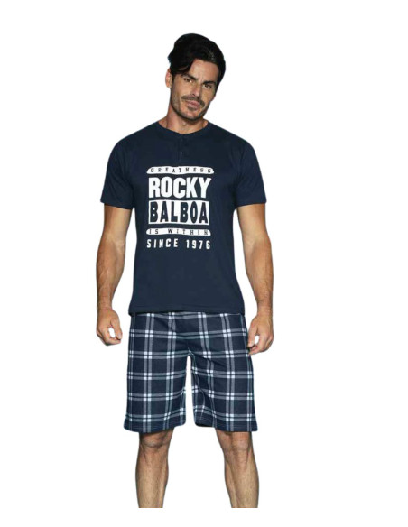 Pigiama uomo a manica corta in jersey di cotone Sabor Rocky Balboa RKM4513