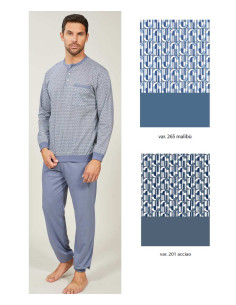Men's cotton jersey pajamas with cuffs Bip Bip 3747